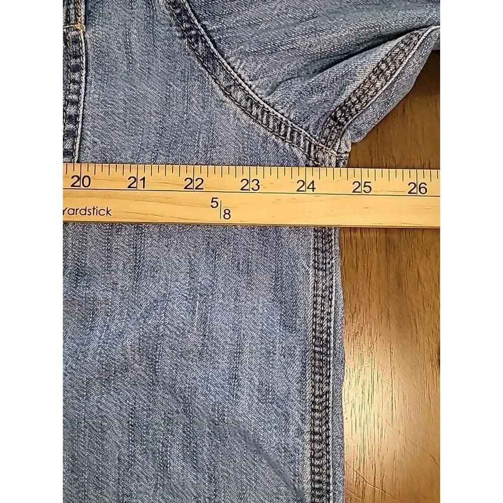 Levi Strauss Signature Shirt Mens Large Blue Denim Button Up Grunge Work